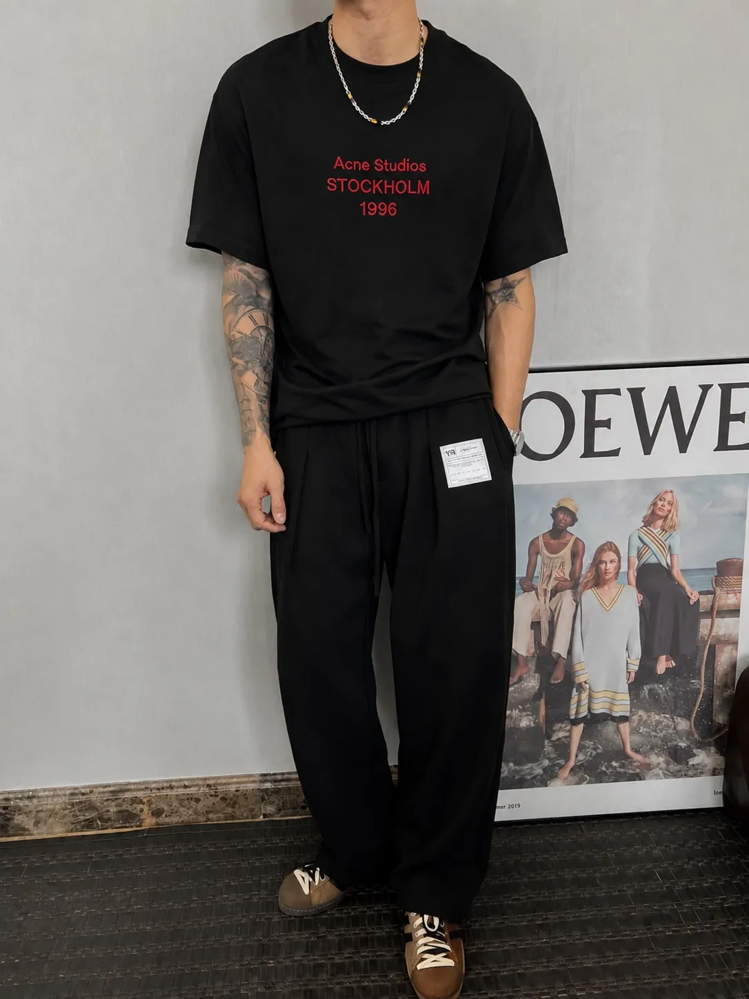Acne*Studios*2026Ss exclusive couple Hot Sale g high-count T-shirt "different currency fabric" short-sleeved tee negative ion upper body is very comfortable, Same Style half-sleeve for men and women, dropped shoulders and loose fit Color: Black White Coffee Brown Size: S (90-130 pounds) M (125-150 pounds) L (135-165 pounds) XL (160-190 pounds) XXL (185 pounds)